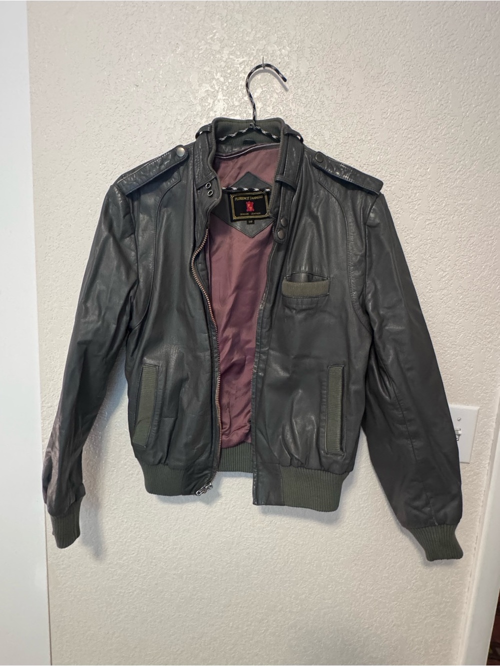 Women’s Vintage Bomber Grey Leather Jacket